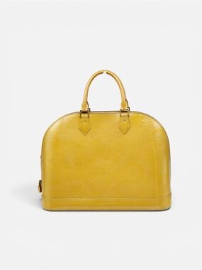 Louis Vuitton Yellow Vernis Alma Dome Satchel